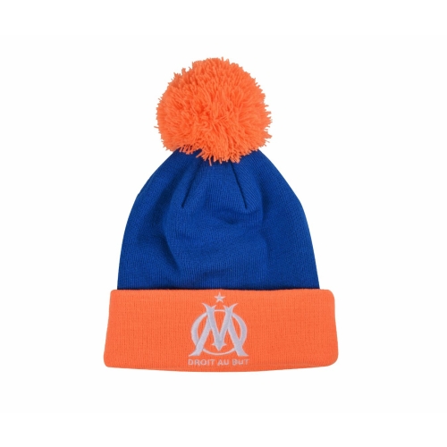 Bonnet Pompon OM Bleu Et Orange Junior