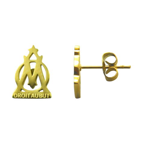 Boucle D'oreille Logo Ajouré En Acier doré À L'or Fin 
