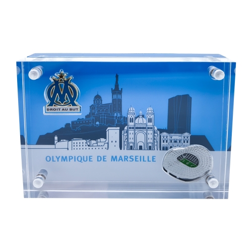 Cadre Acrylique OM Avec Pin's Stade Vélodrome