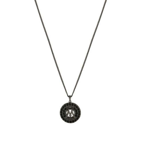 Collar Logo Redondo Negro Mixto