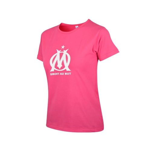 T-shirt Rose Fushia Made In Marseille Logo OM Femme